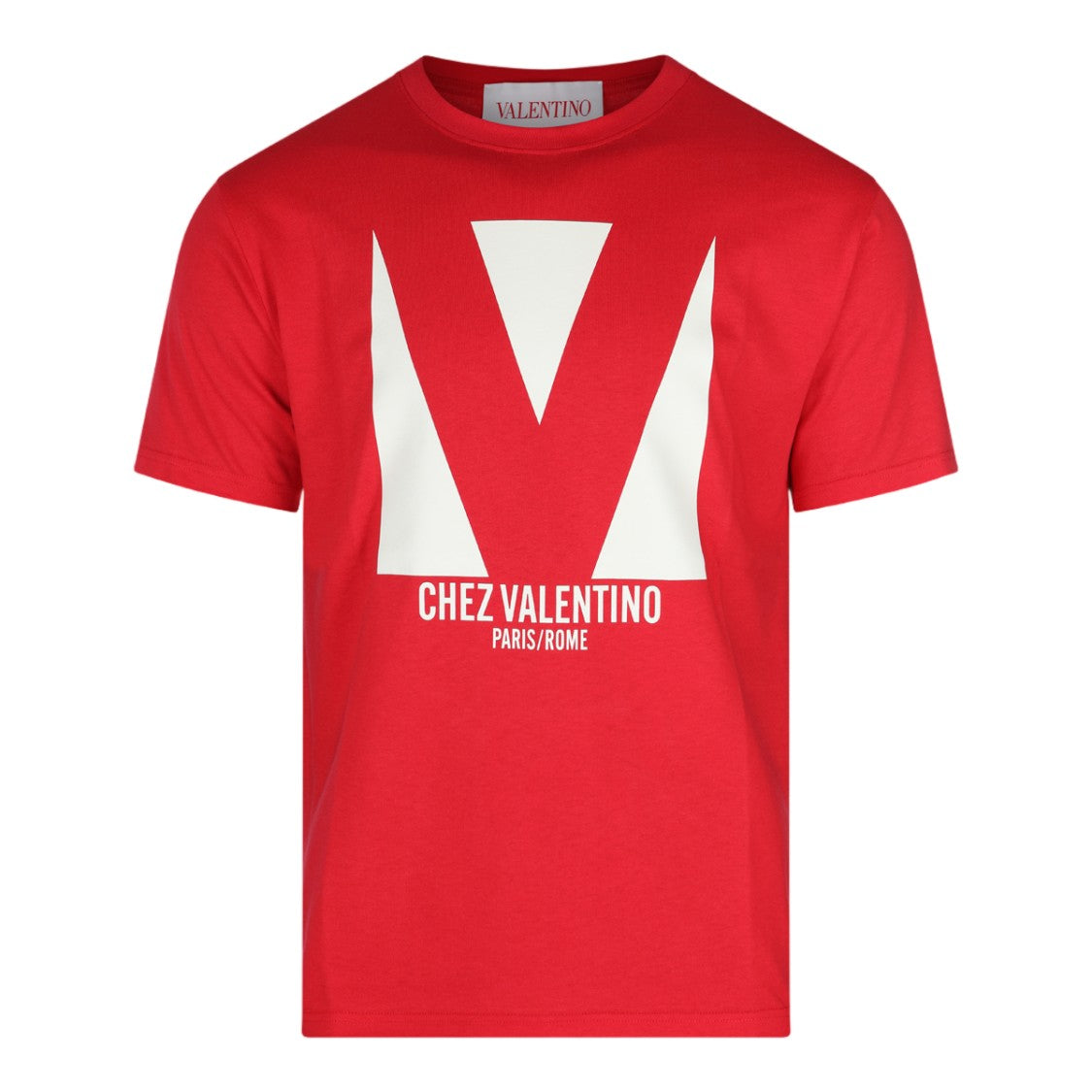 Valentino Graphic Red T-Shirt With Bold Text Design
