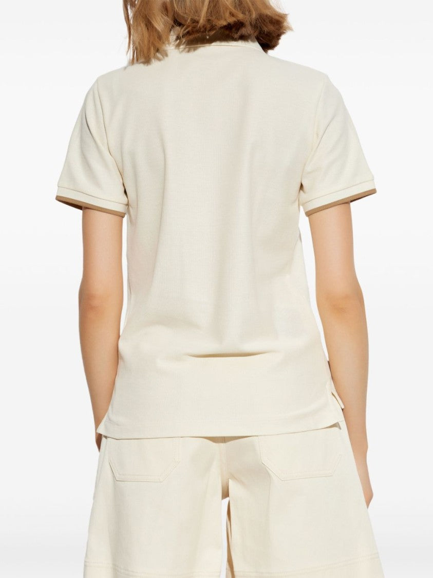 Moncler Textured Embroidered Short-Sleeve Polo Shirt