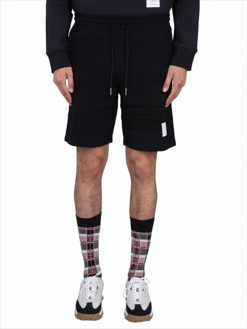 Thom Browne Minimalist Navy Shorts With Adjustable Drawstring Waistband