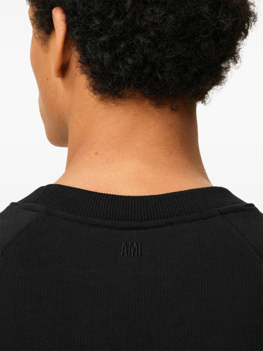 Ami Classic Crew Neck Sweatshirt With Iconic Heart Emblem