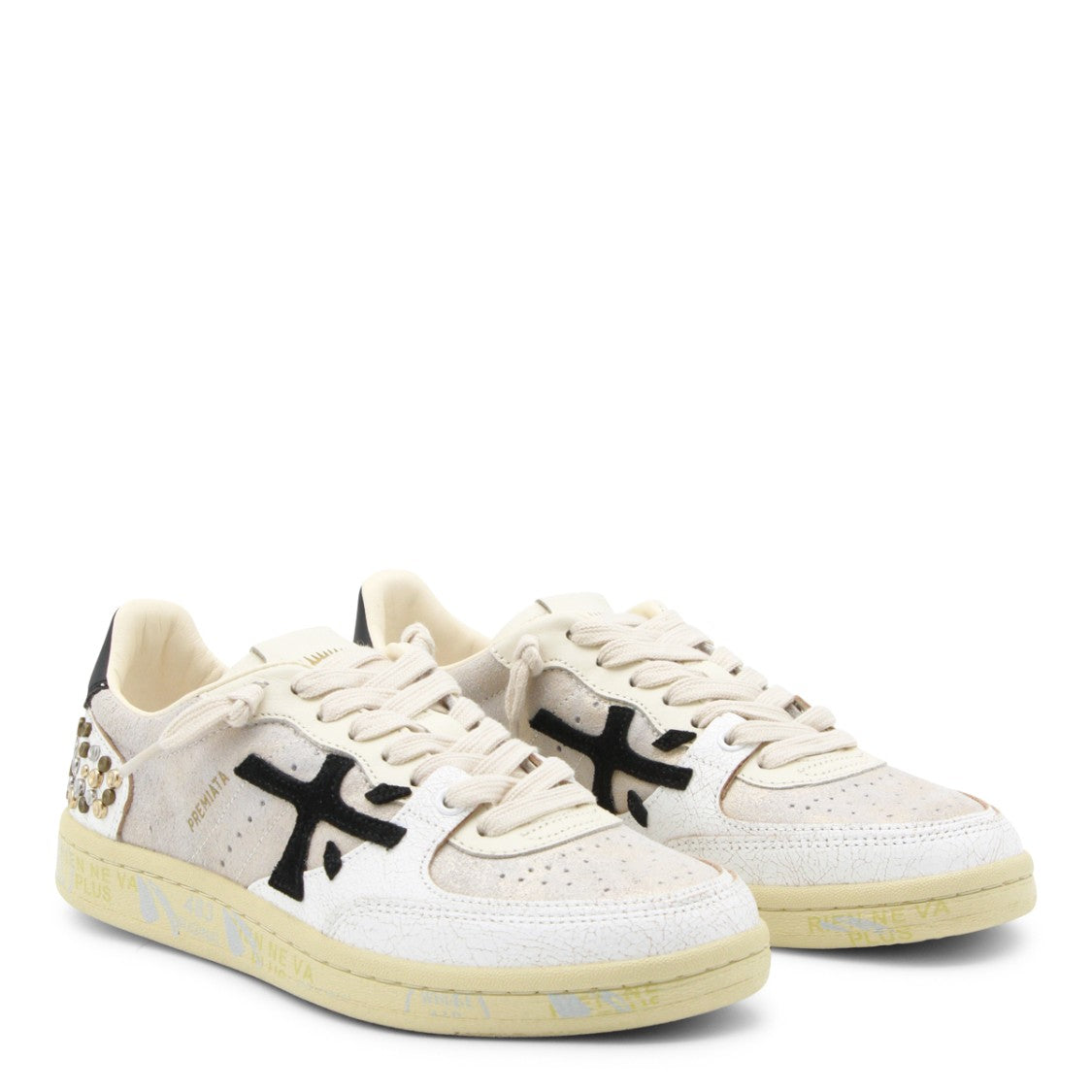 Premiata Textured Suede And Leather Sneakers