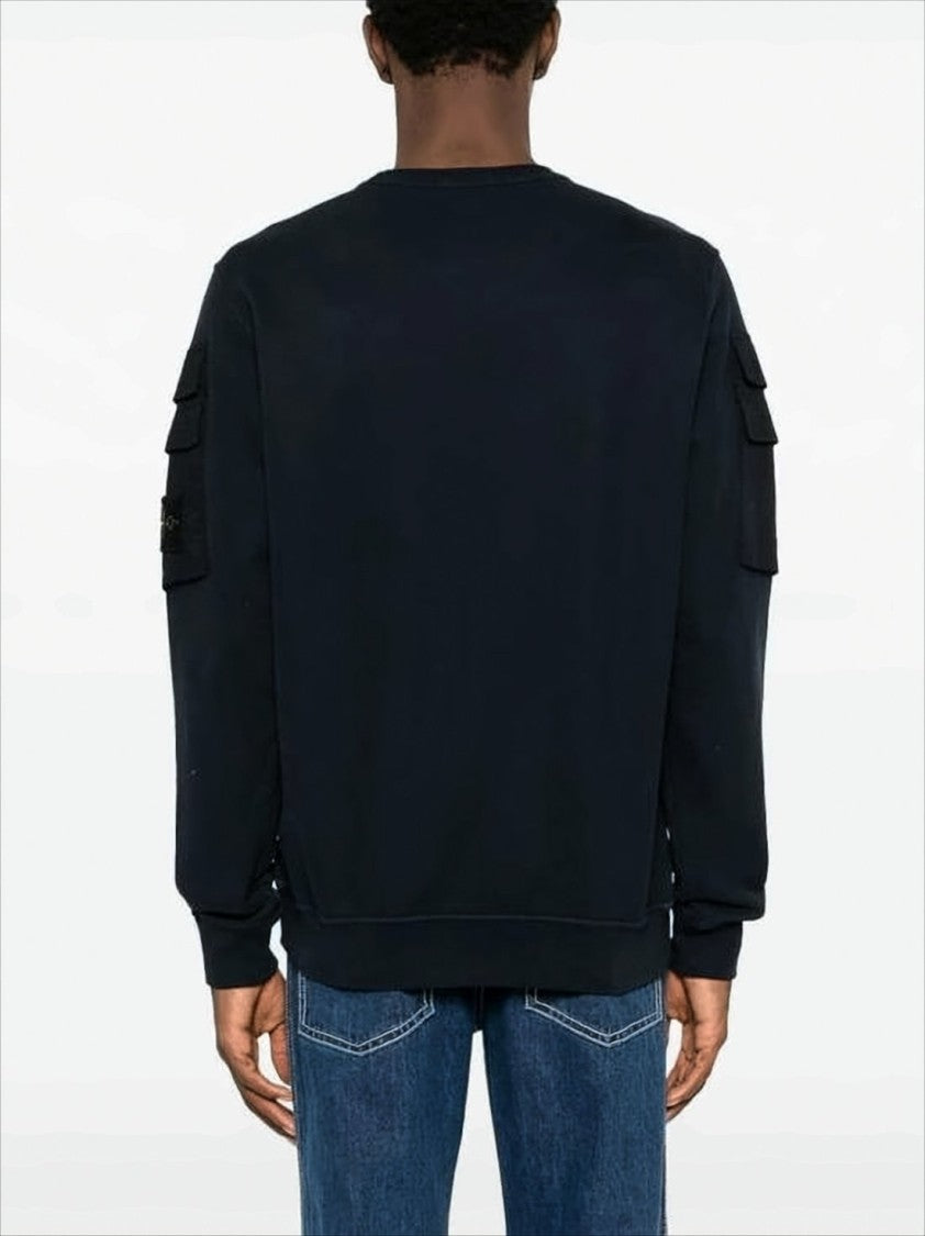 Stone Island Long-Sleeve Black Sweatshirt With Design