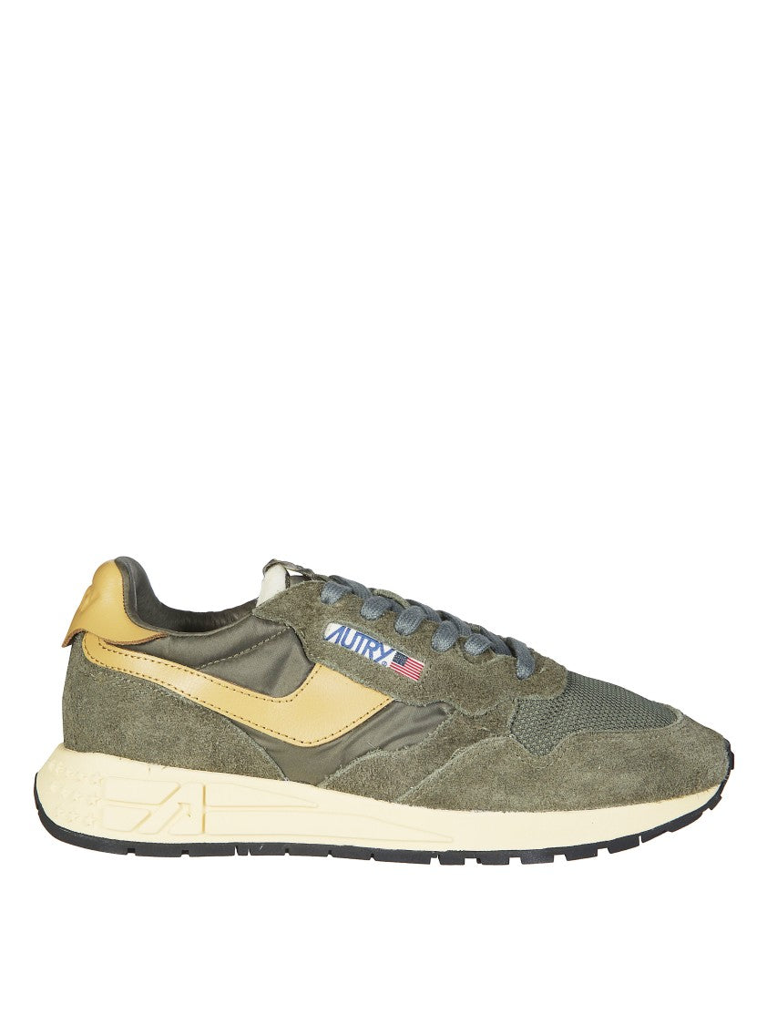 Autry Olive Reelwind Low Suede Mesh Sneakers