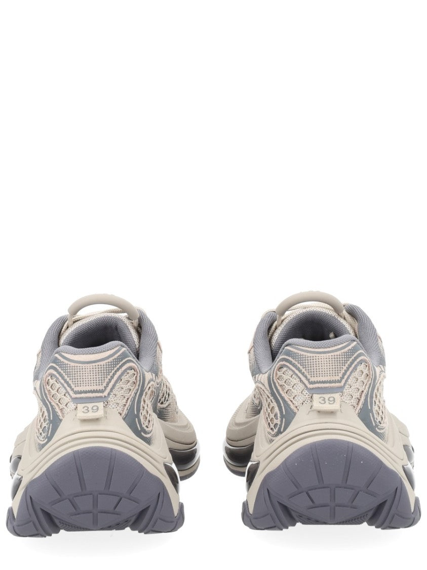 Ash Dragon Breathable Mesh Layered Calfskin Sneakers