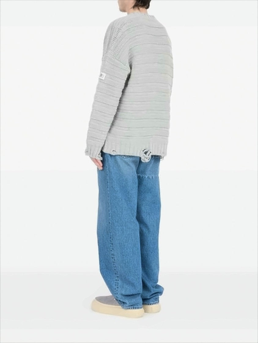 Mm6 By Maison Margiela Boxy Fit V-Neck Cardigan With Textured Knit