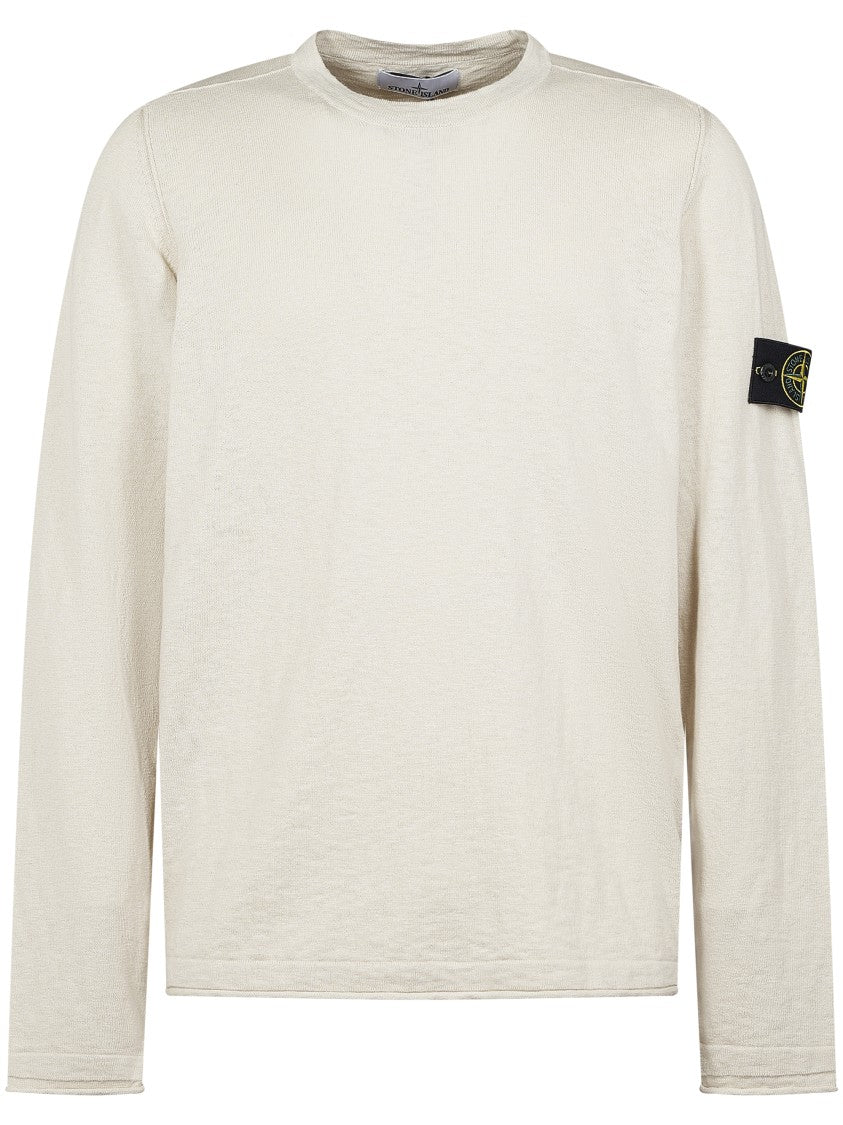 Stone Island Textured Knitwear Sweater With Logo Patch