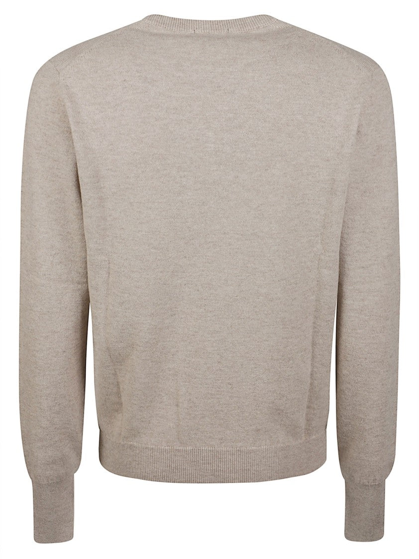 Drumohr Round Neck Ribbed Pure Cashmere Sweater