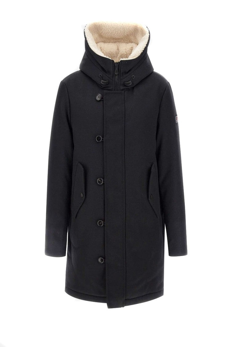 Peuterey Black Nylon Hooded Parka