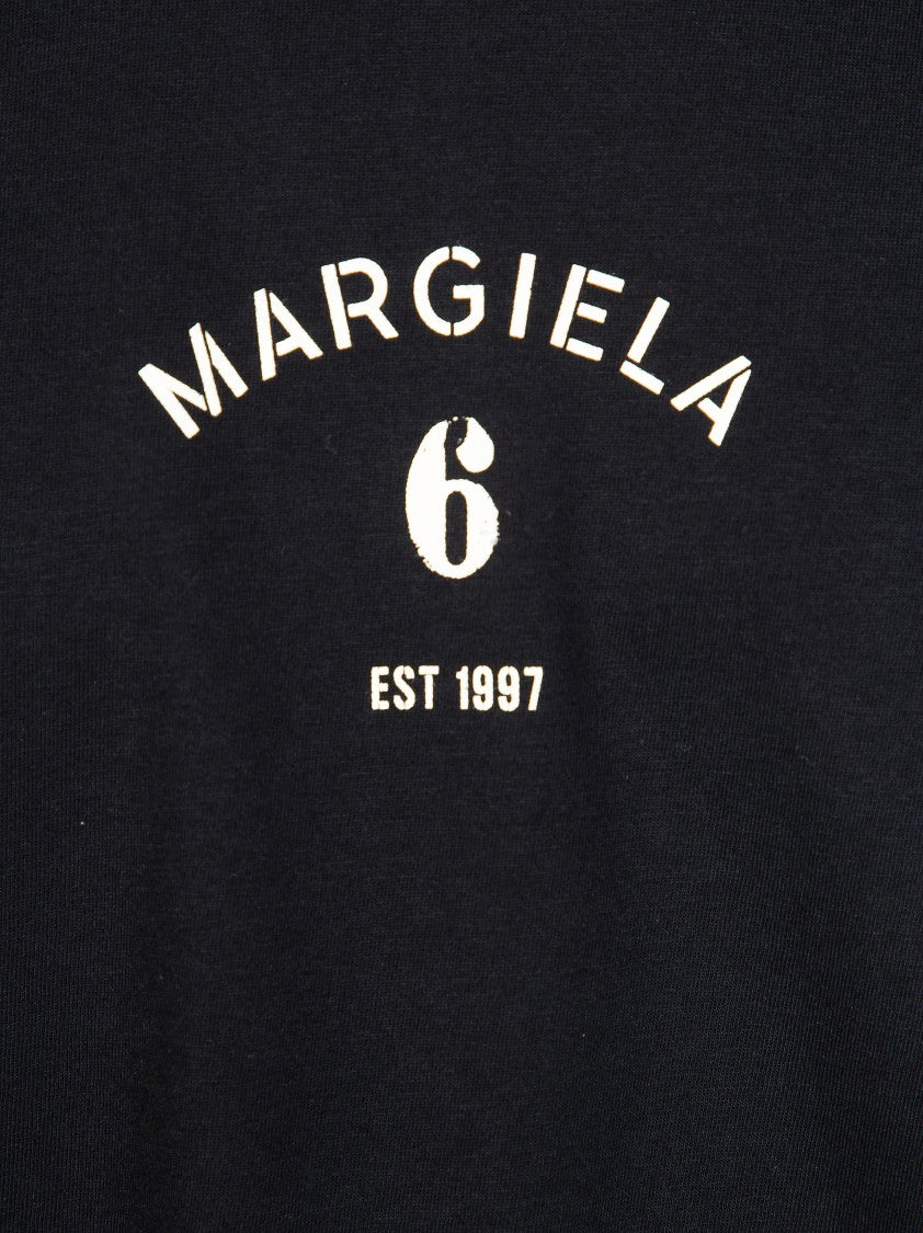 Mm6 By Maison Margiela Black Crew Neck Margiela 6 T-Shirt