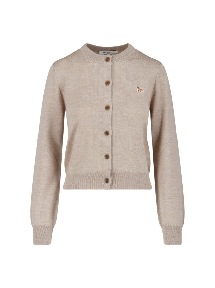 Maison Kitsuné Beige Baby Fox Merino Wool Cardigan