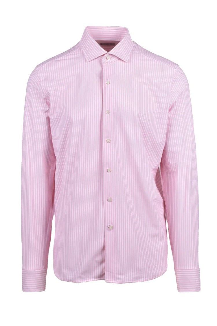 Ghirardelli Next Pink/White Polyamide Elastane Men's Next Stretch Shirt