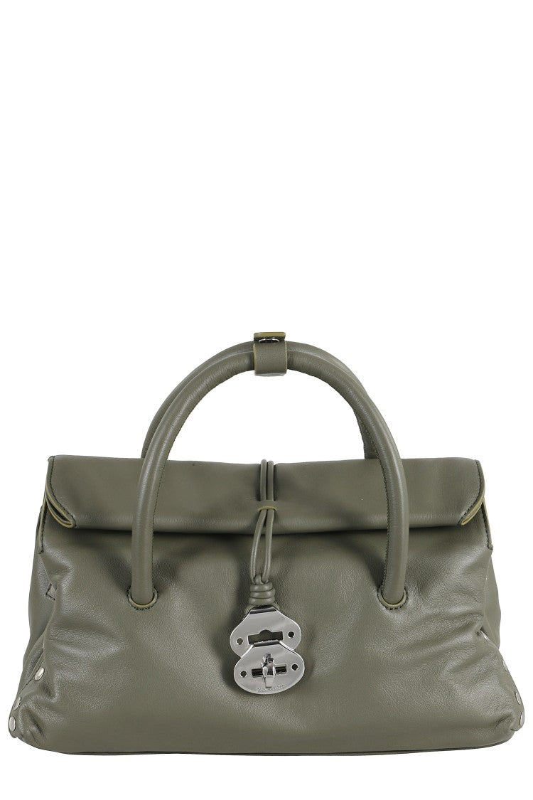 Zanellato Olive Green Leather Dotta Saeta Small Handbag