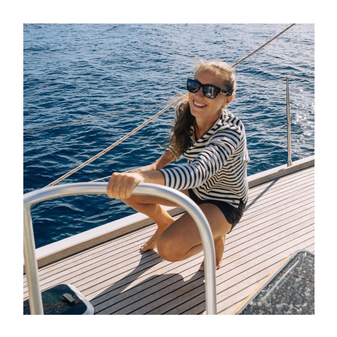 Revo Black Re1241 Indigo Bio-Acetate Square Sunglasses