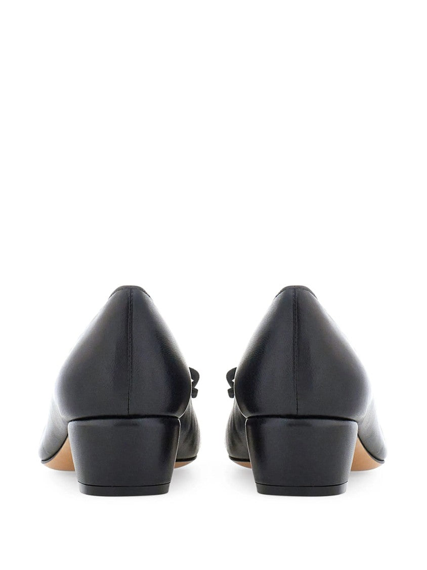 Salvatore Ferragamo Leather Vara Soft Grosgrain Bow Flats
