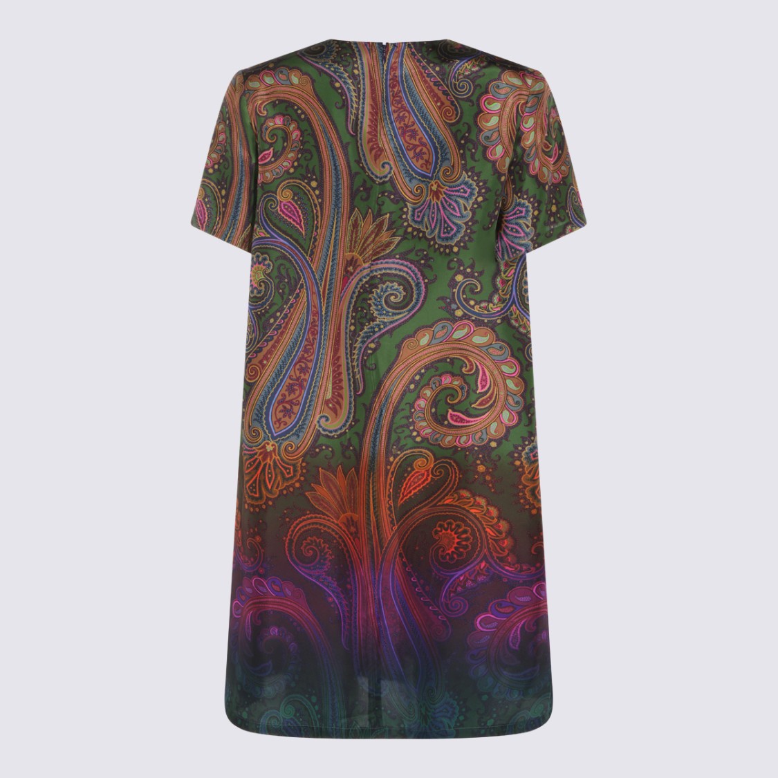 Etro Short Sleeve Paisley Print Dress With Smooth Finish