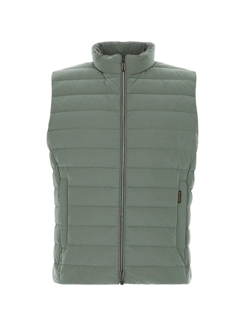 Moorer Sleeveless Padded Nylon Vest With High Collar