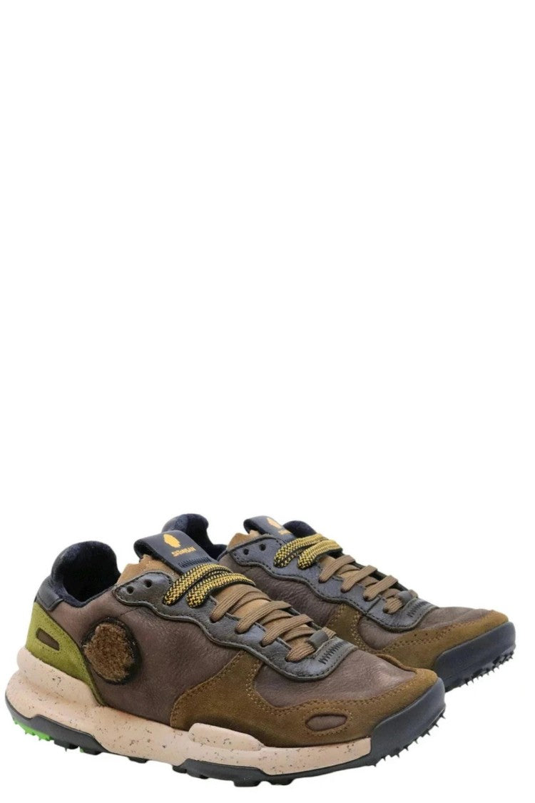 Satorisan Brown Leather Low-Top Sneakers