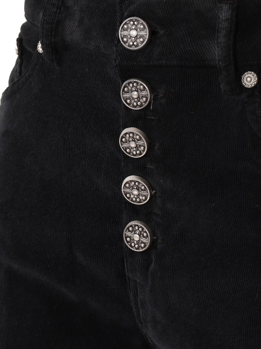 Dondup Tapered Leg Pants With Five-Button Closure