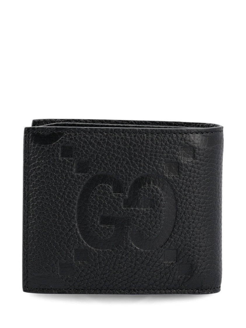 Gucci Textured Leather Wallet With Embossed Interlocking Pattern