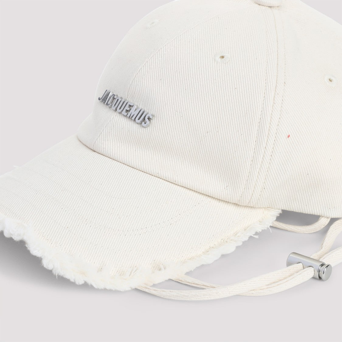 Jacquemus Frayed Brim White Cotton Cap