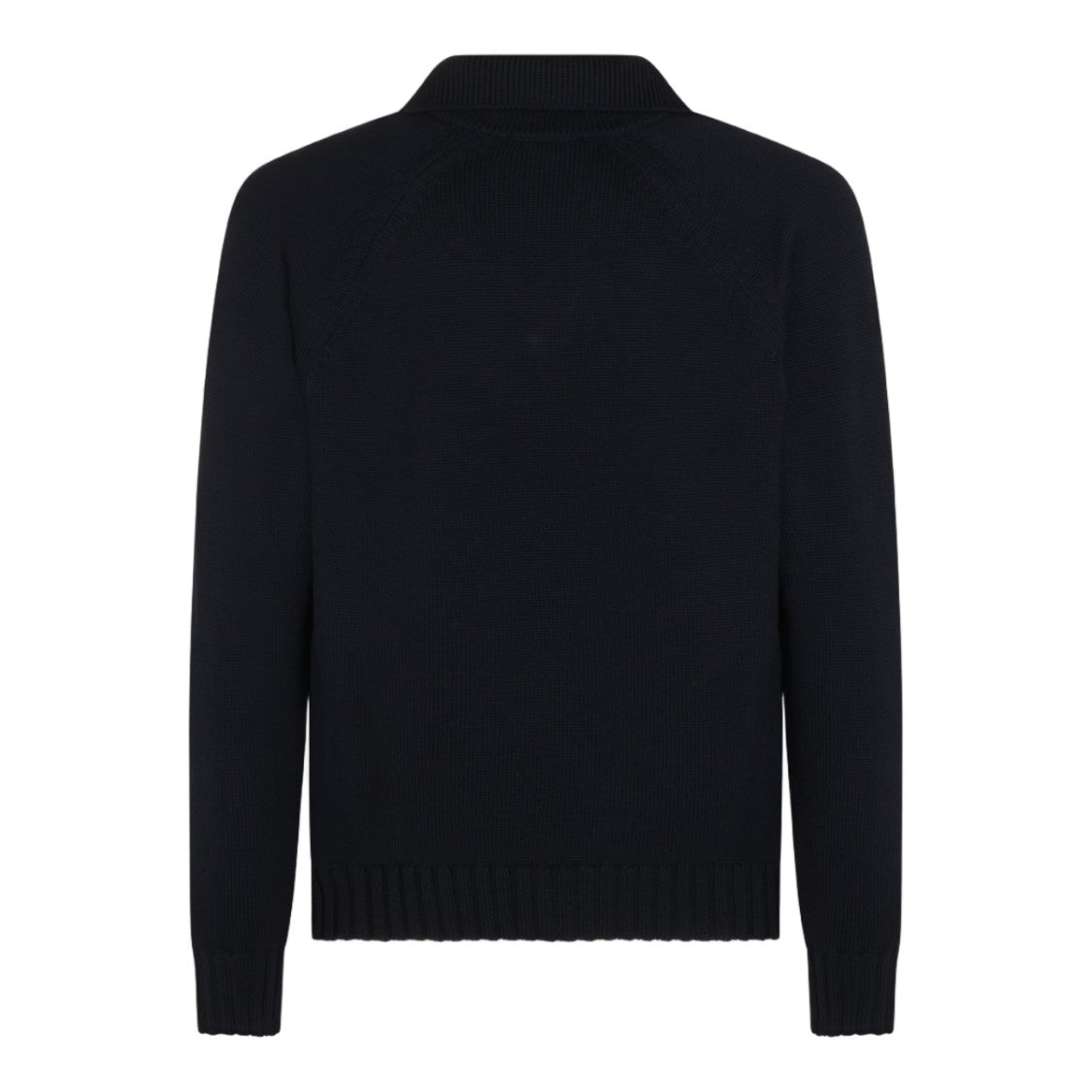 Zanone Polo Collar Fine Textured Ribbed Sweater