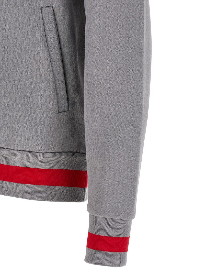 Kiton Gauze Cotton Tracksuit With Contrast Bands And Embroidered Logo