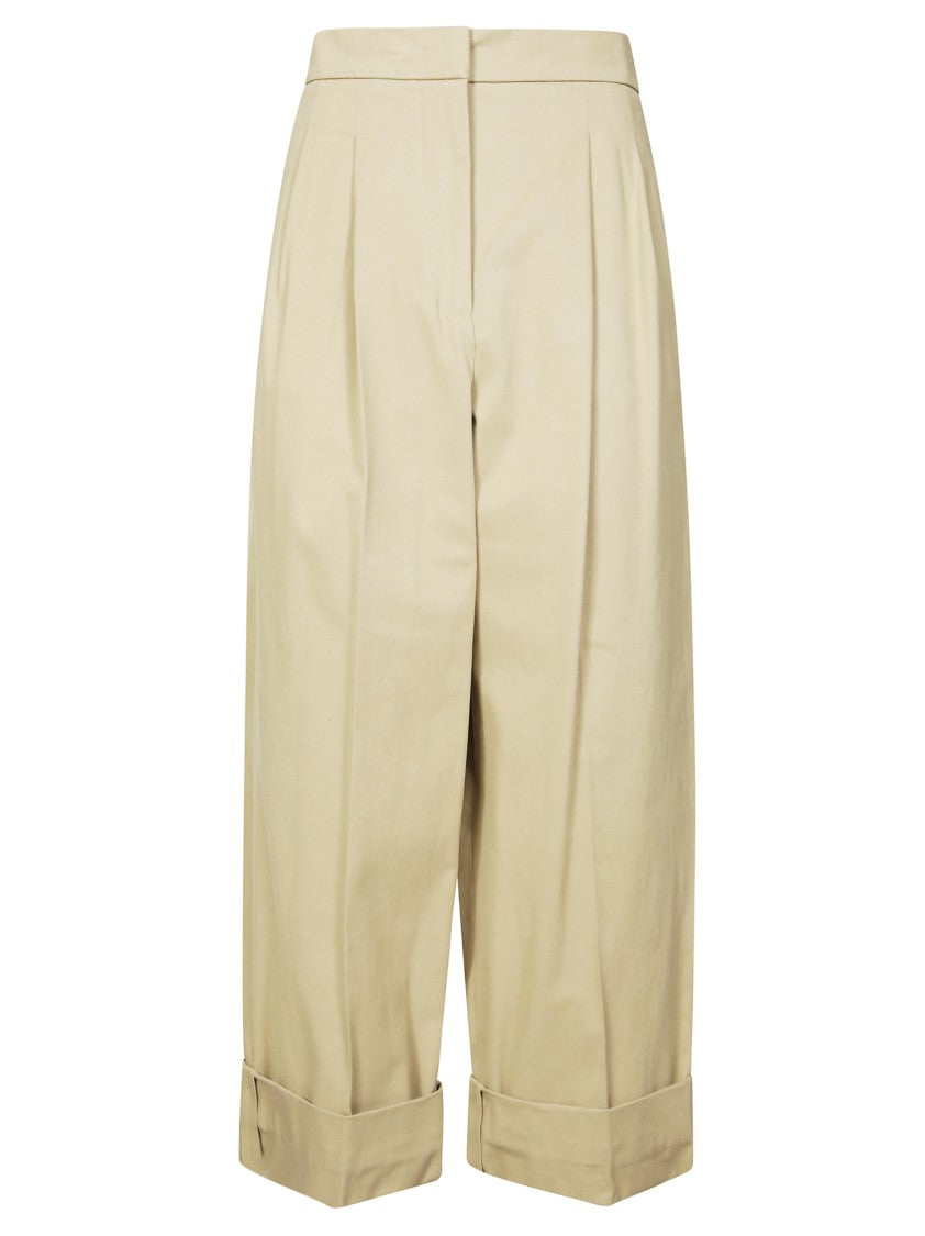 Max Mara High-Waisted Wide-Leg Pants With Front Pleats