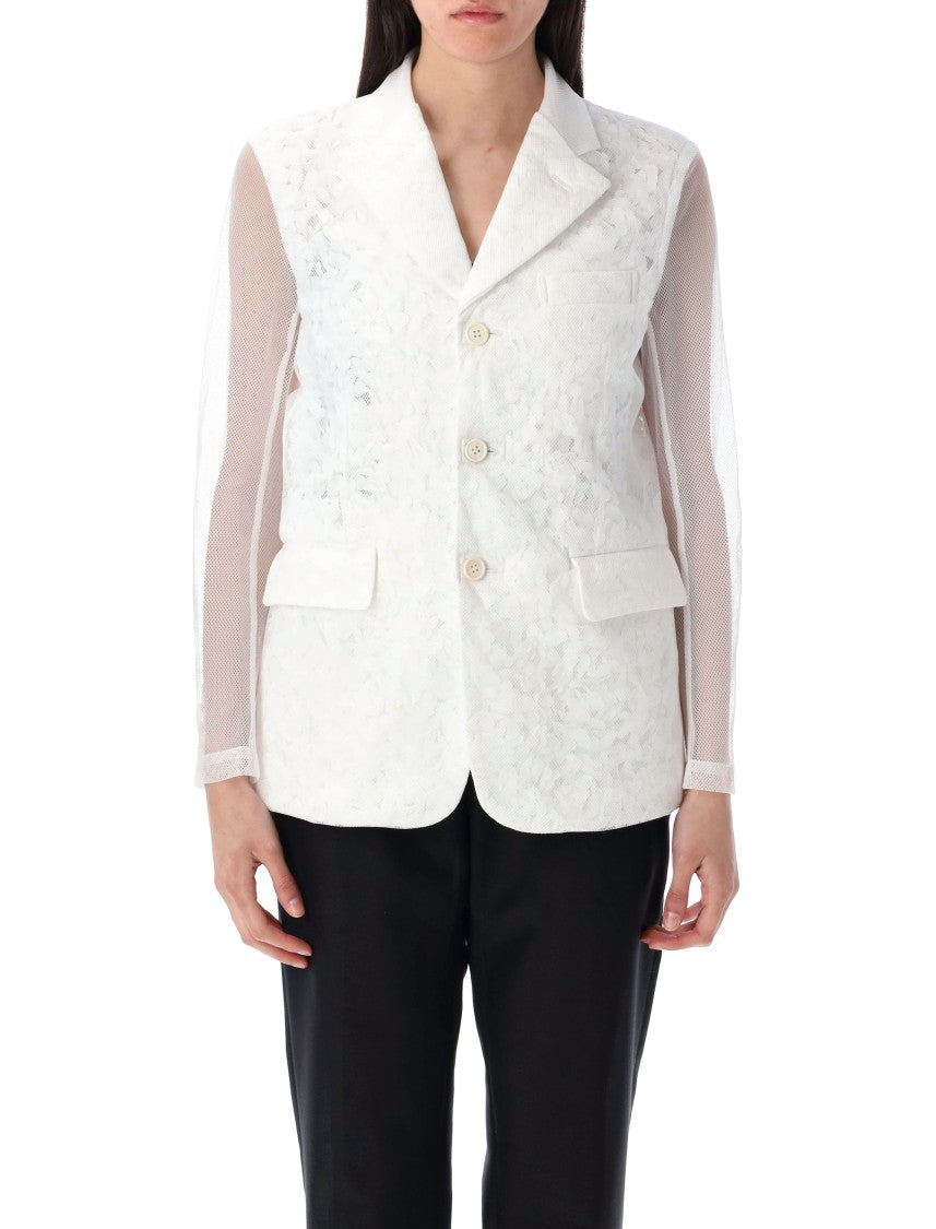 Comme Des Garçons Semi-Sheer Panelled Blazer