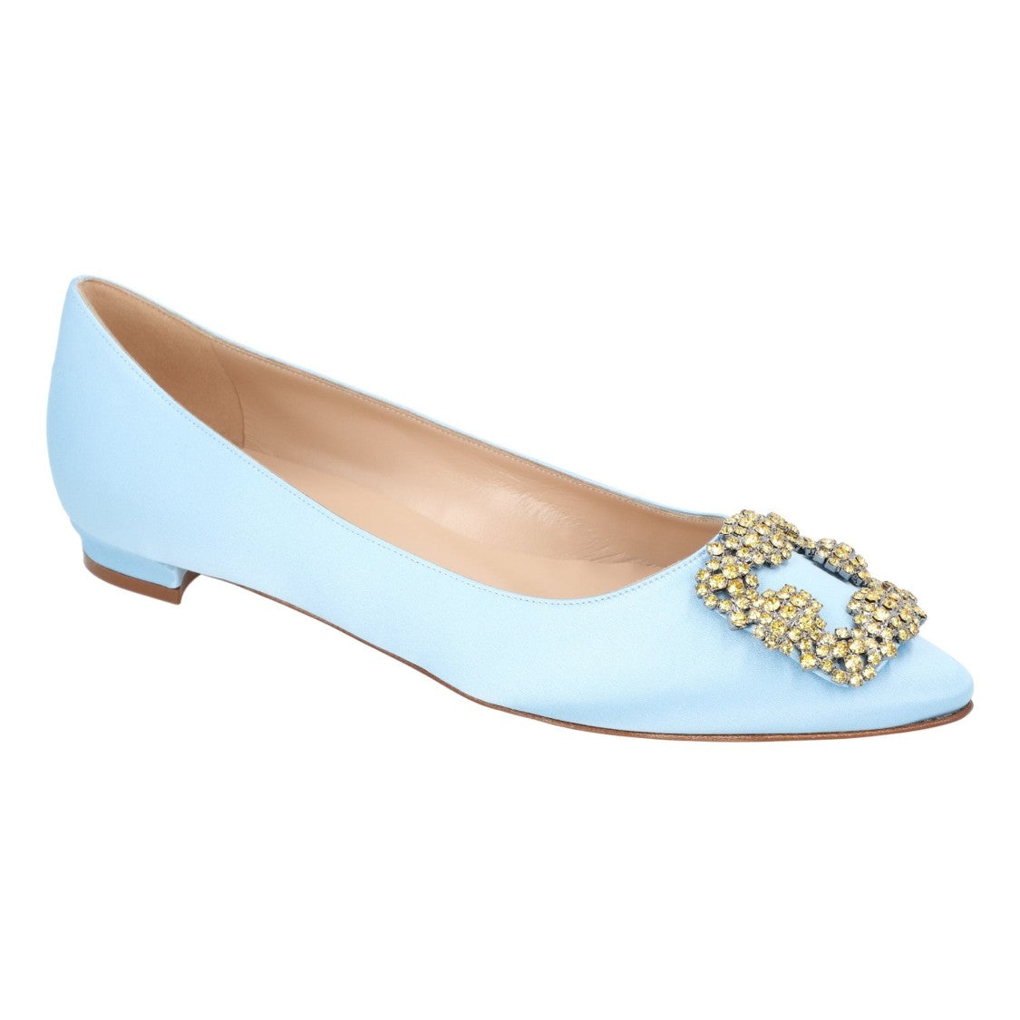 Manolo Blahnik Hangisi Flat Blue