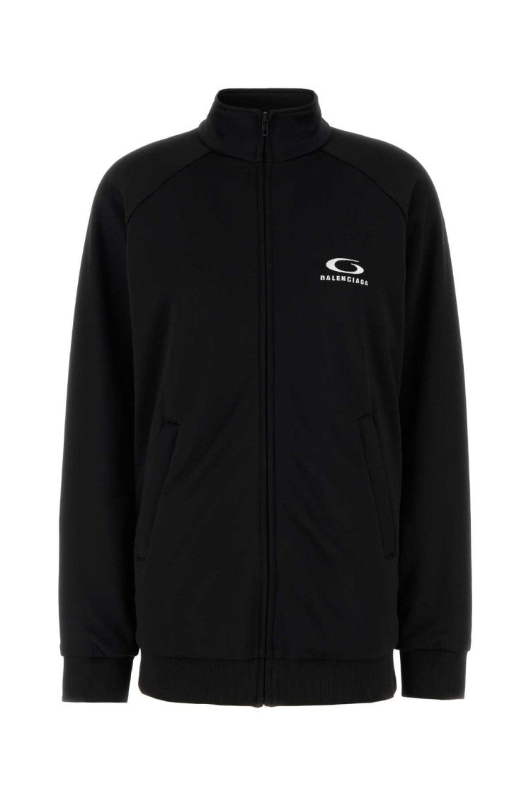 Balenciaga Black Jersey Sweatshirt Dress