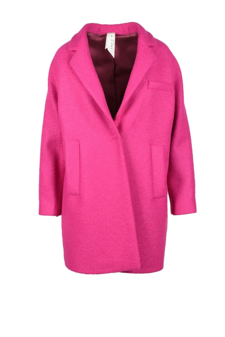 Annie P. Wool And Polyamide Coat - Fuchsia