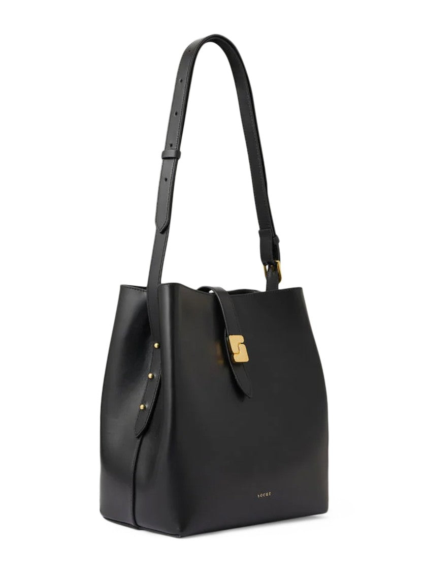 Soeur Bello Black Leather Handbag