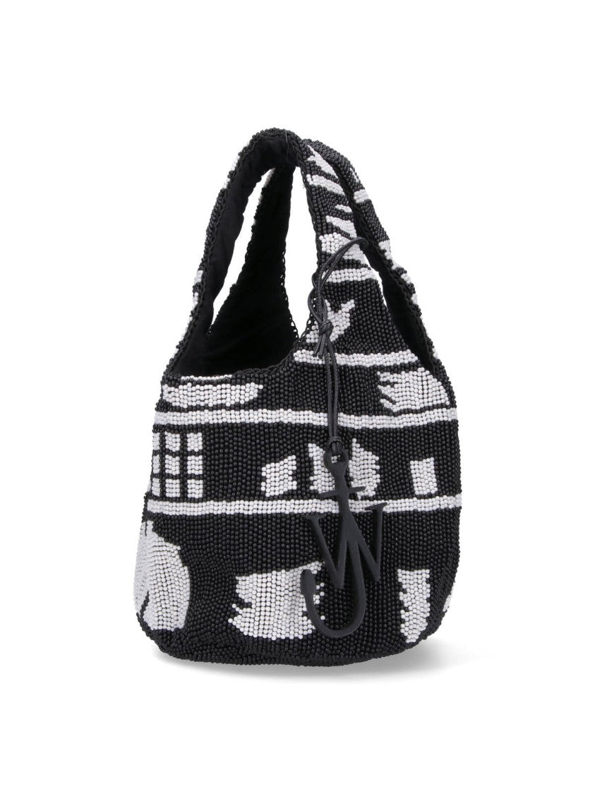 J. W. Anderson Mini Beaded Bag – Black/White