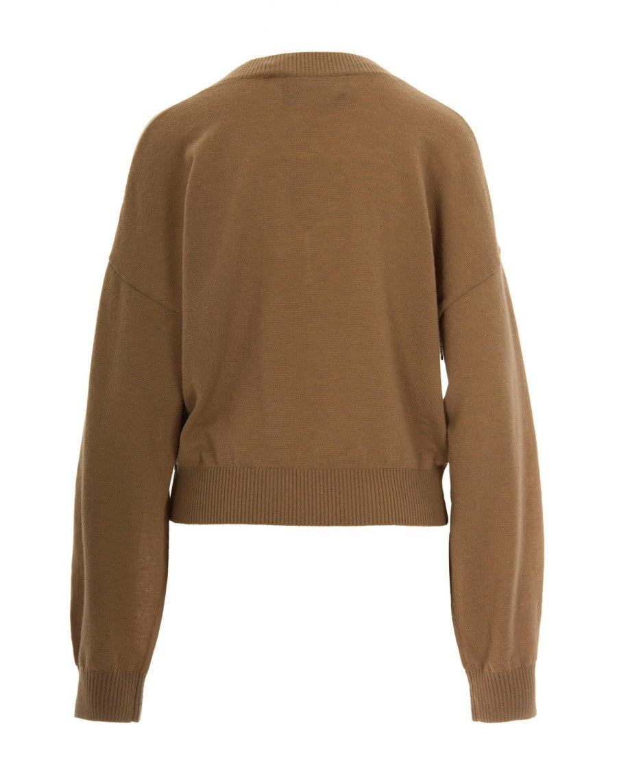 Rotate Brown V-Neck Sweater