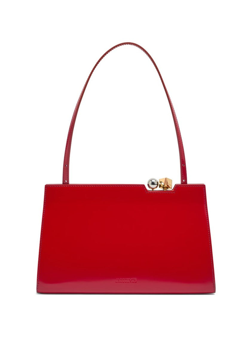 Jacquemus Red Spazzolato Leather Rond-Carré Charm Bag