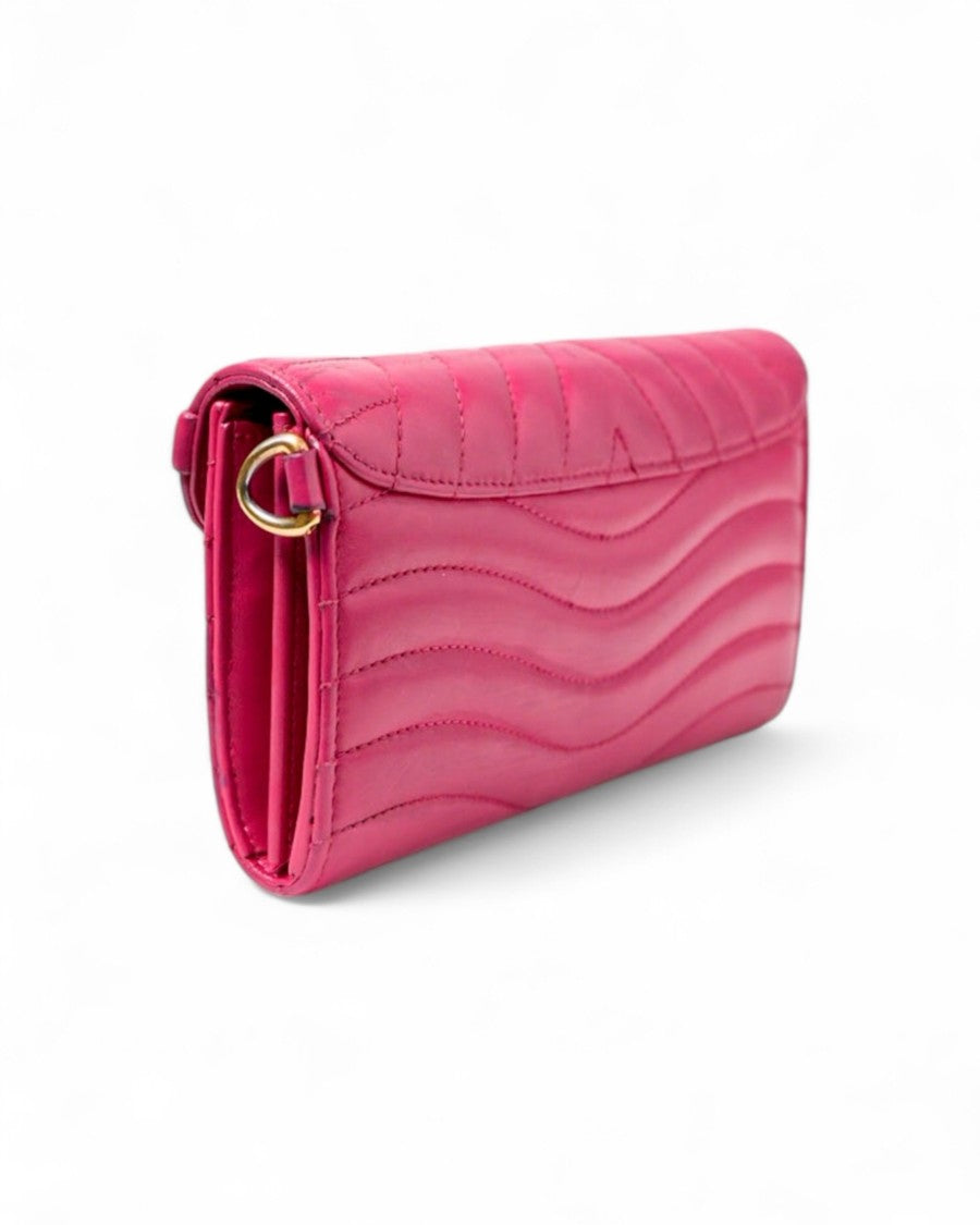 Louis Vuitton Limited Edition New Wave Wallet In Fuchsia Leather