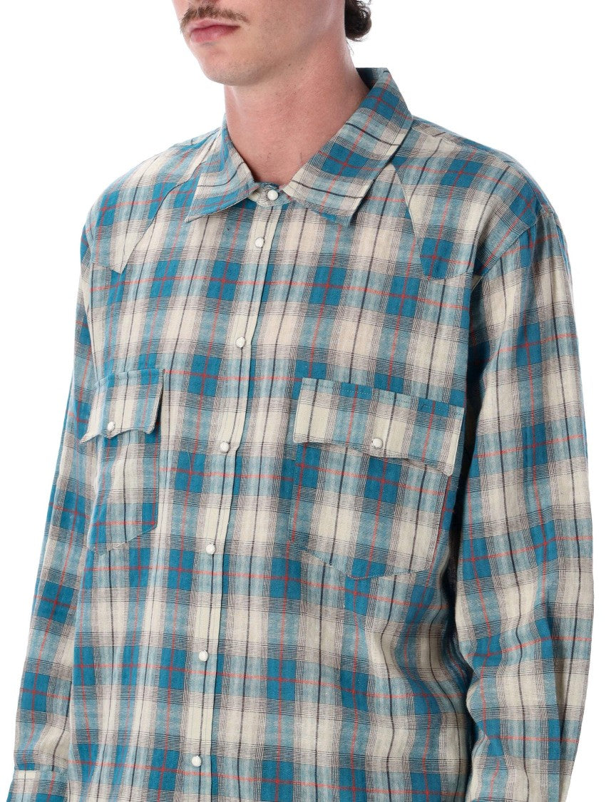Found Checkered Long-Sleeve Texana Shirt With Flap Pockets