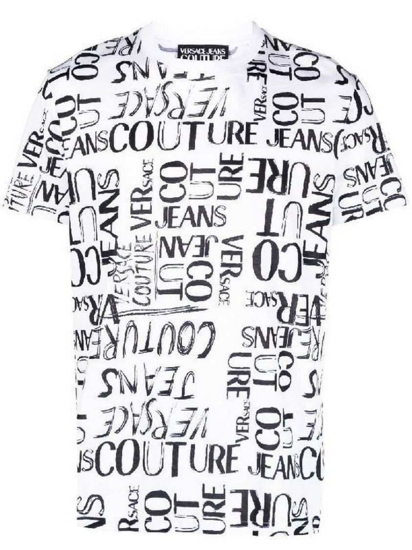 Versace Jeans Couture Baroque-Pattern White T-Shirts