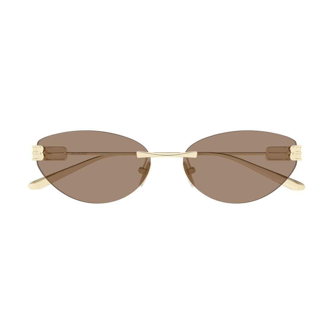 Balenciaga Rimless Cat-Eye Sunglasses With Delicate Gold Accents