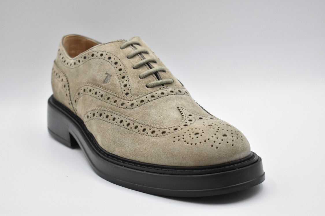 Tod's Refined Laced Flat Shoes With Intricate Brogue Detailing