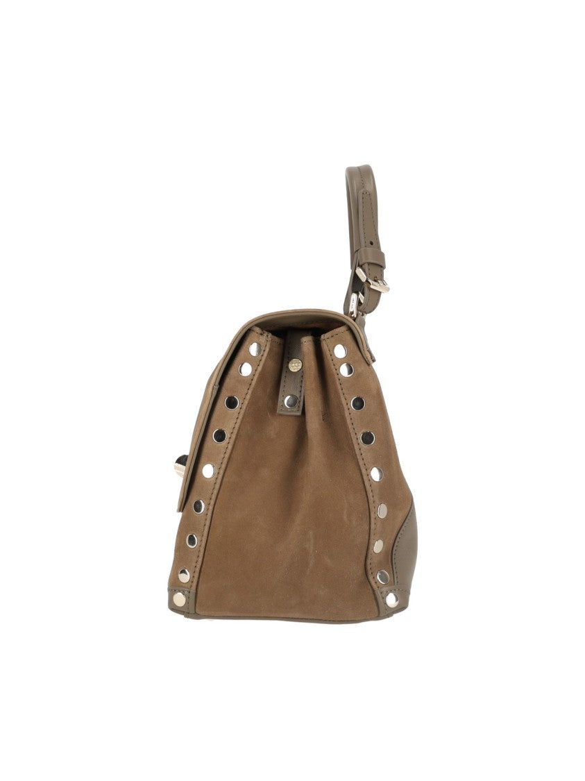 Zanellato Srl Structured Lambskin Shoulder Bag With Flap Closure And Turn-Locks