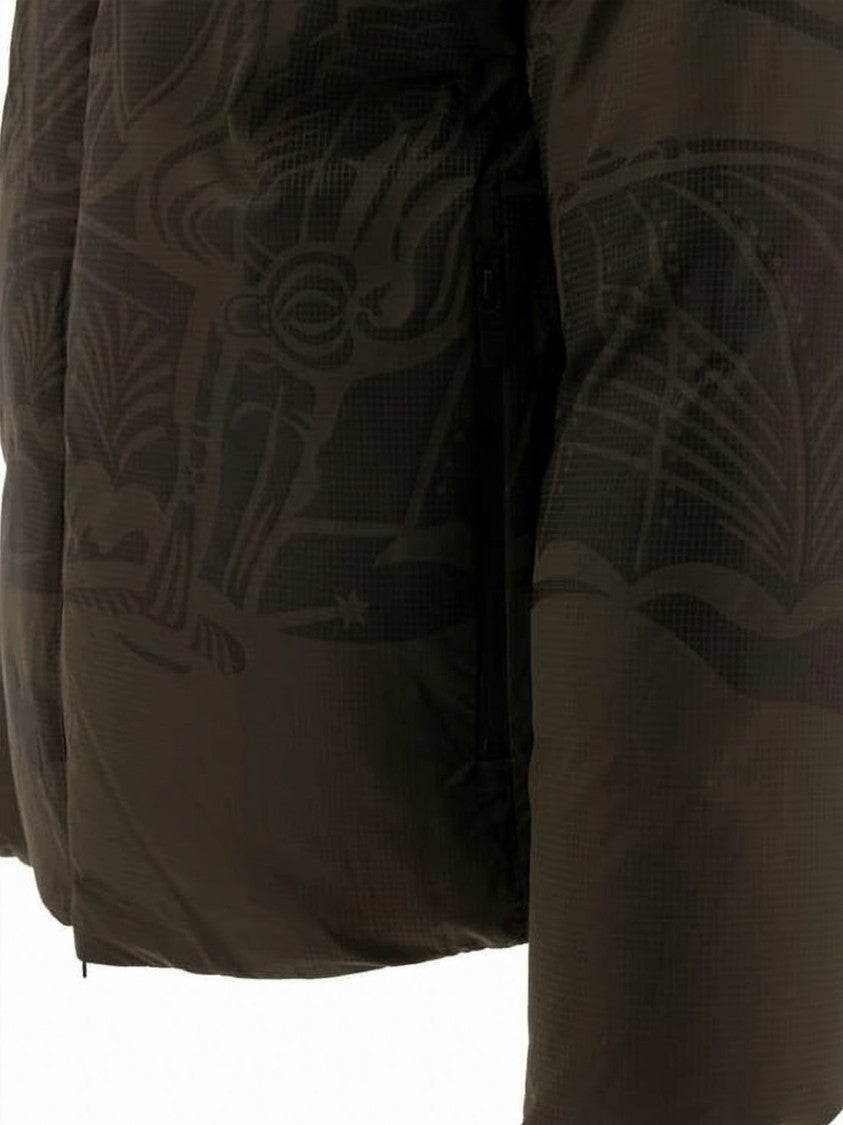 Burberry Short Padded Jacket With High Collar And Graphic Design