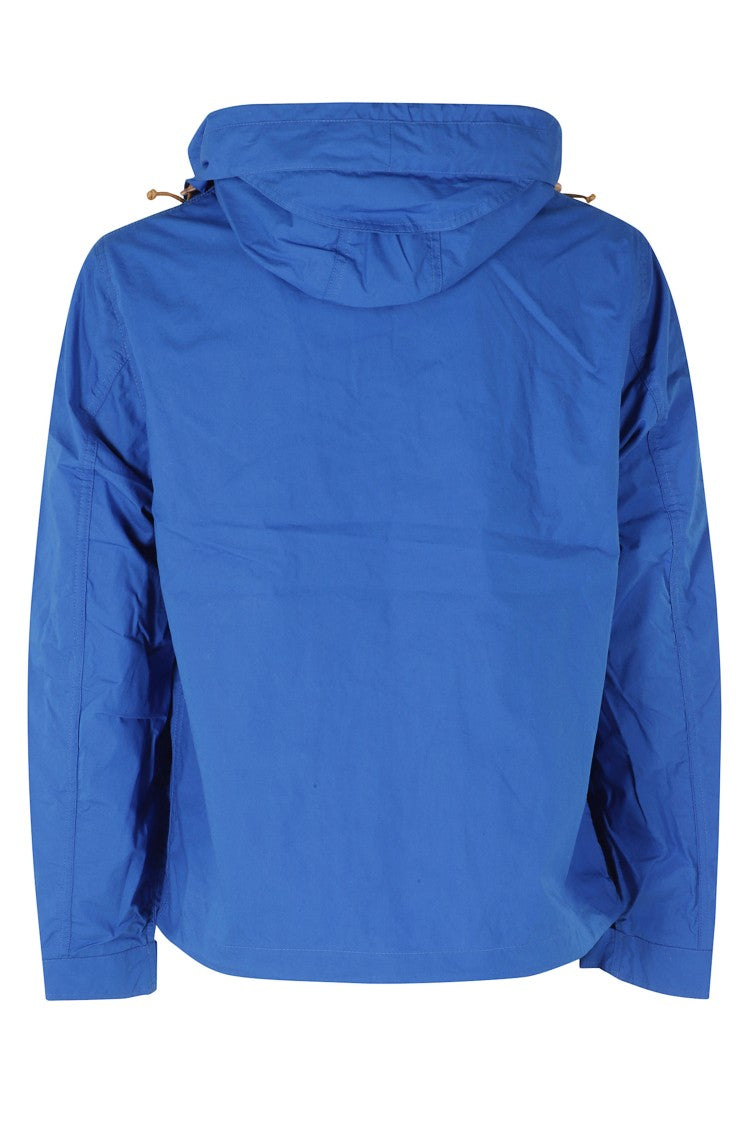Manifatture Ceccarelli Cobalt Blue Wind Jacket With Adjustable Hood And Functional Pockets