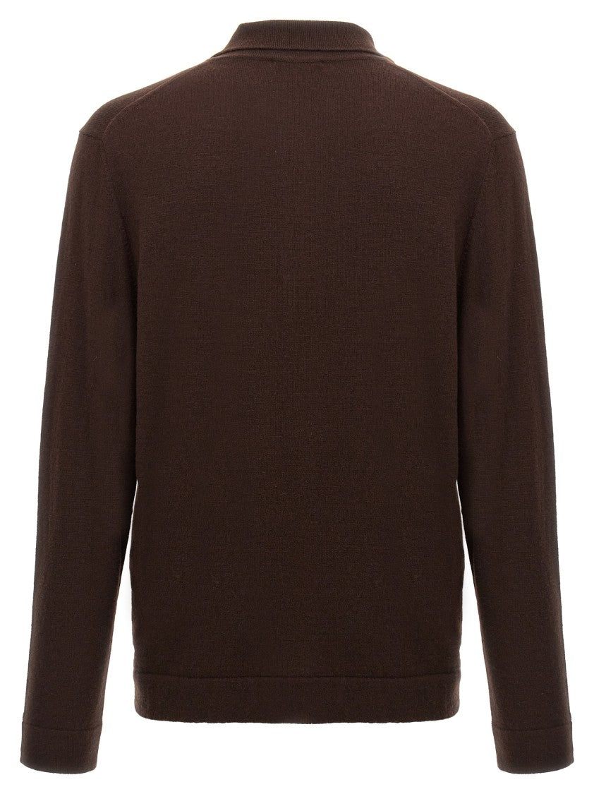 Zanone Cashmere And Virgin Wool Polo Shirt With Classic Collar