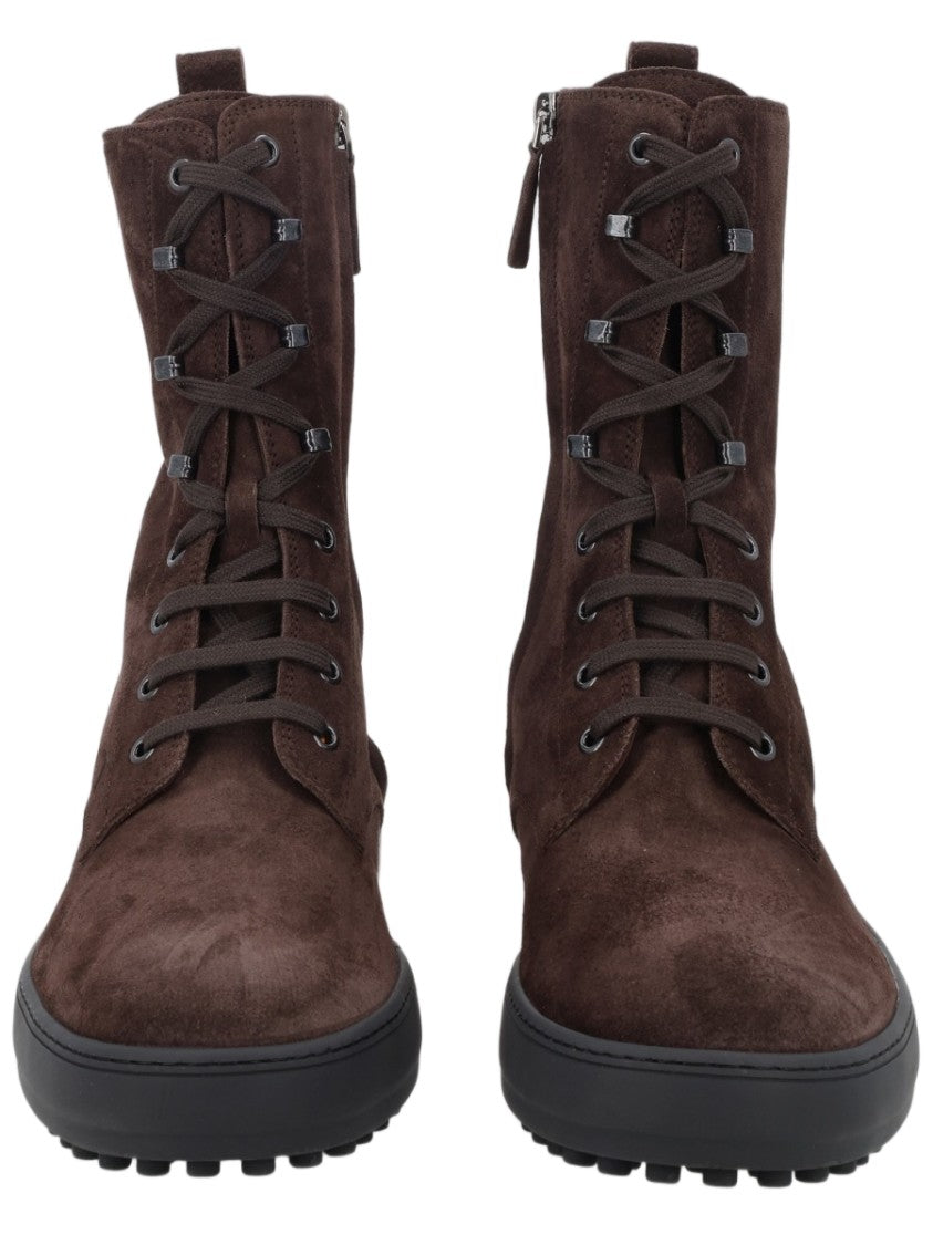 Tod's Winter Gommino Lace-Up Calfskin Boots