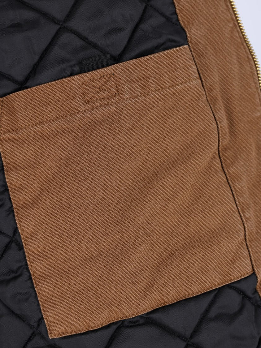 Carhartt Wip Brown Og Santa Fe Velvet-Collar Cotton Jacket