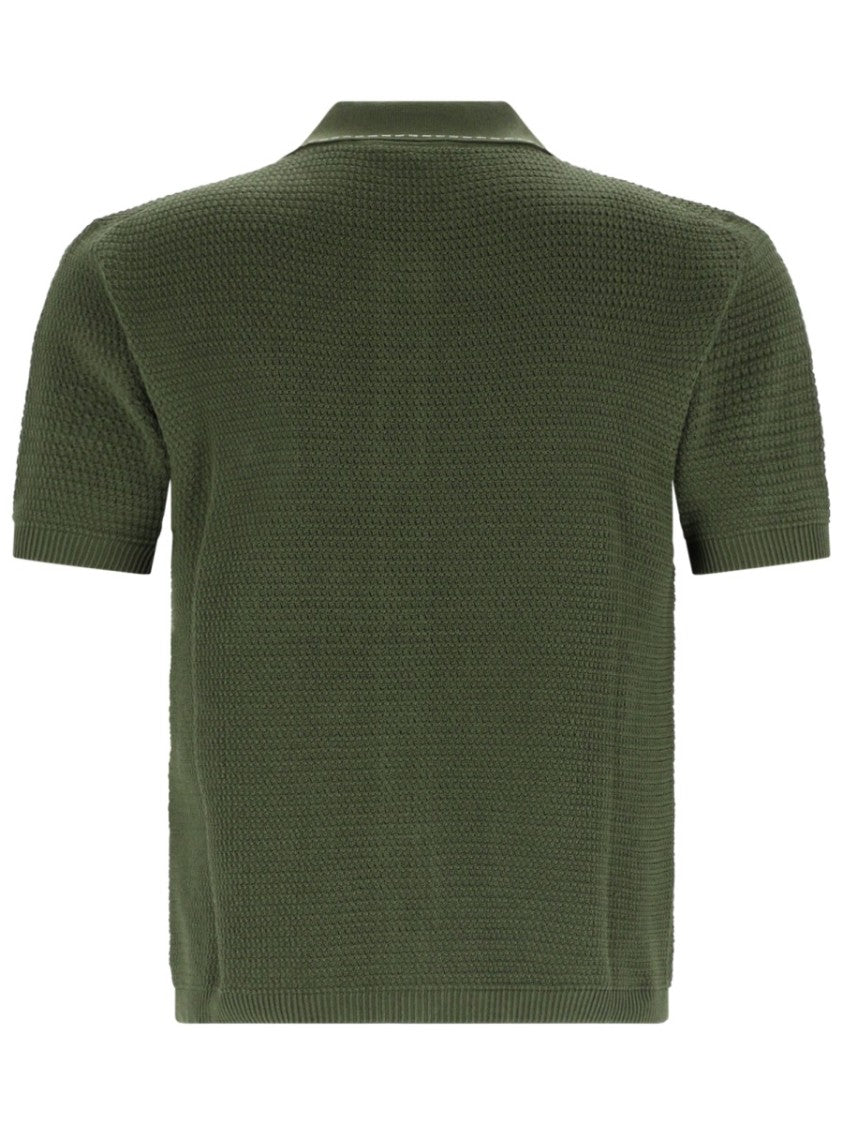 Versace Short-Sleeved Cropped Knit Shirt