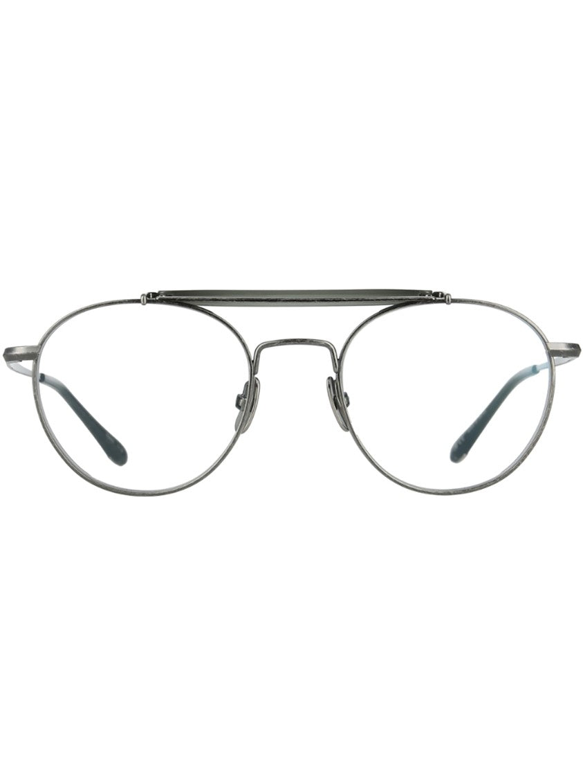Yellows Plus Grey Metallic Oval Optical Frames
