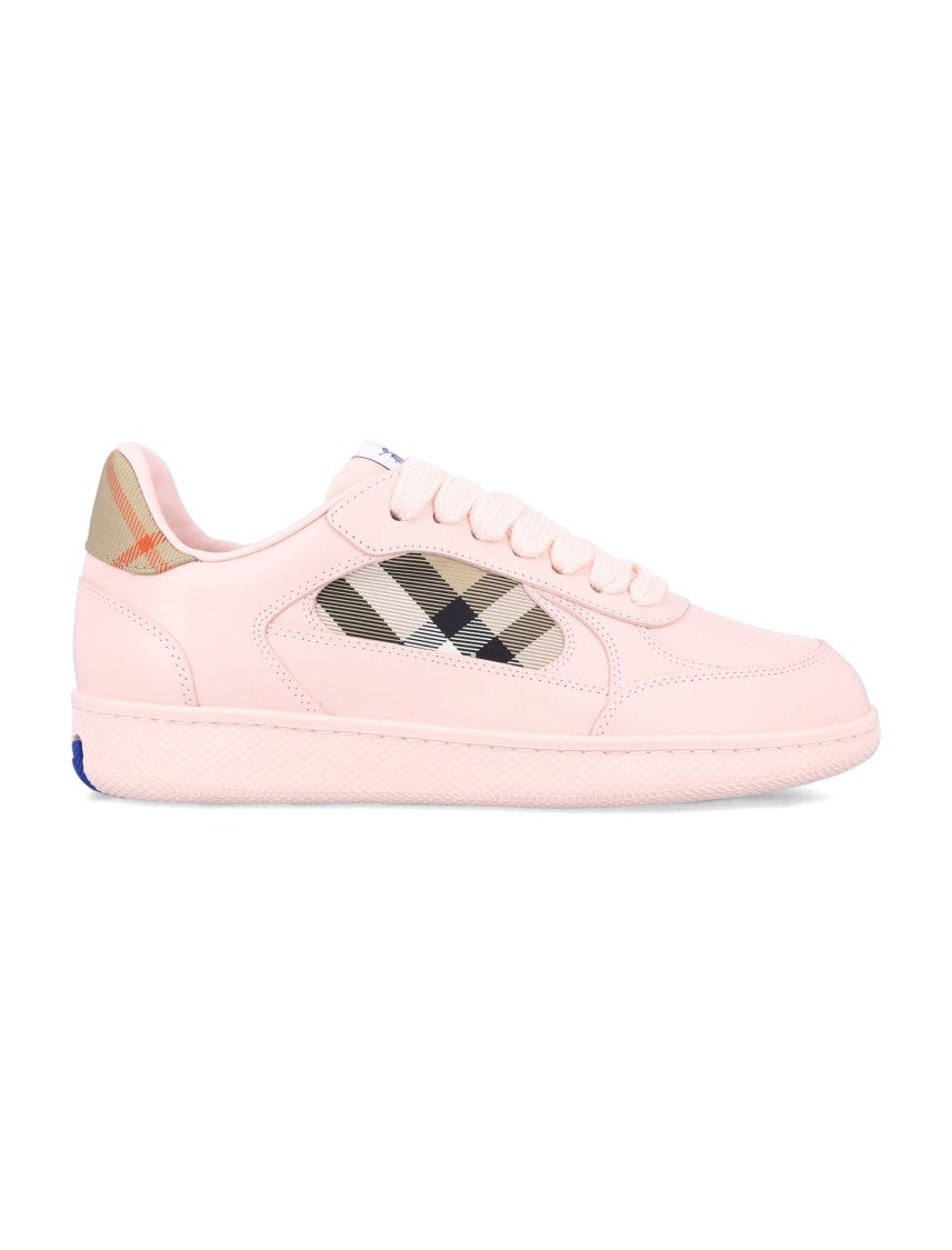 Burberry London Leather And Check Terrace Sneakers