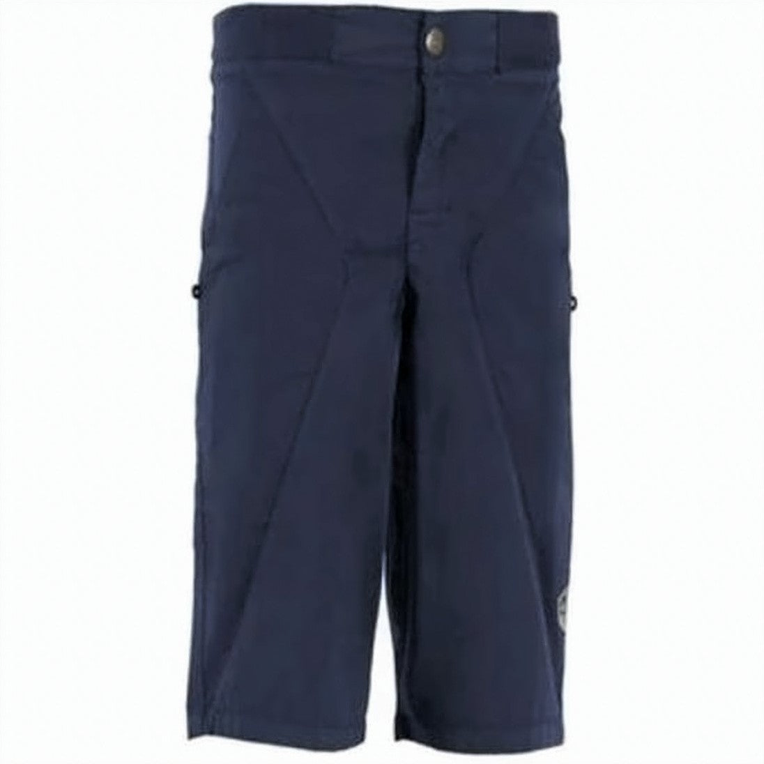 E9 Structured Blue Shorts With Button Closure